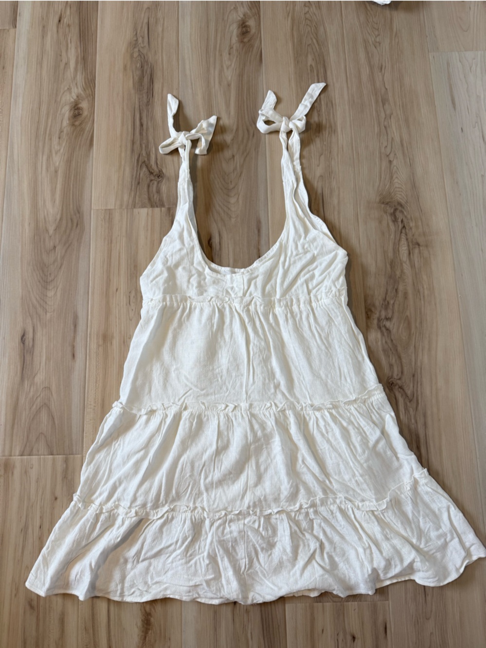 Amazon White Tie-Shoulder Mini Dress